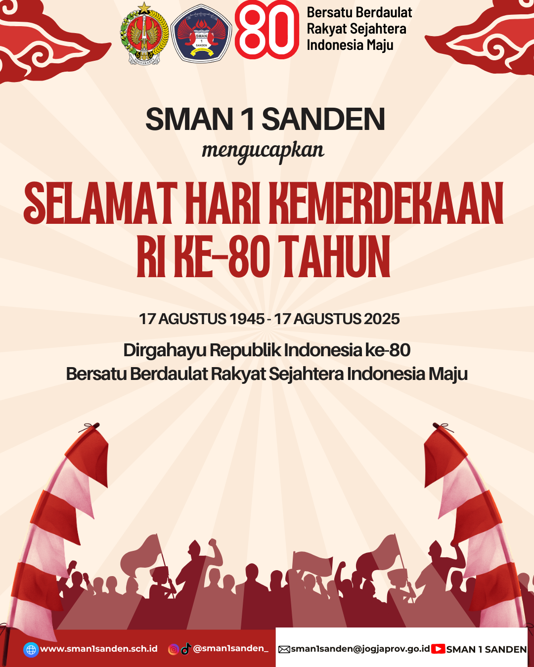 Merah dan Putih Modern Ilustrasi Ucapan Selamat Hari Kemerdekaan Indonesia 80 Tahun Kiriman Instagram (1)