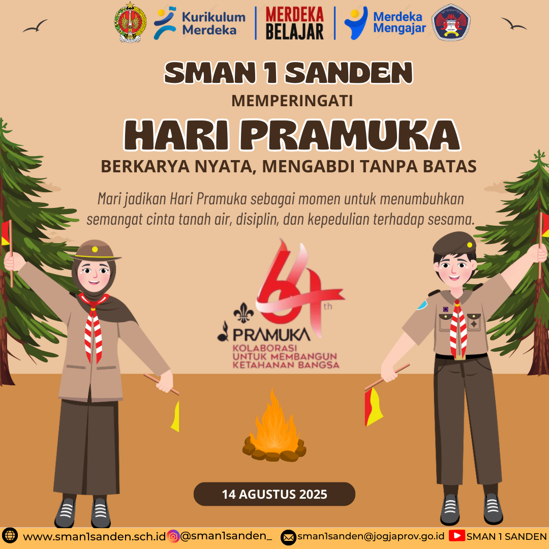 Selamat Hari Pramuka Banner Cokelat Ilustratif Ceria (Instagram Post) (1)